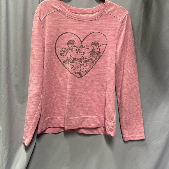 Large pink authentic original Disney Parks sweatshirt with Mickey & Minnie Mouse - Picture 1 of 7